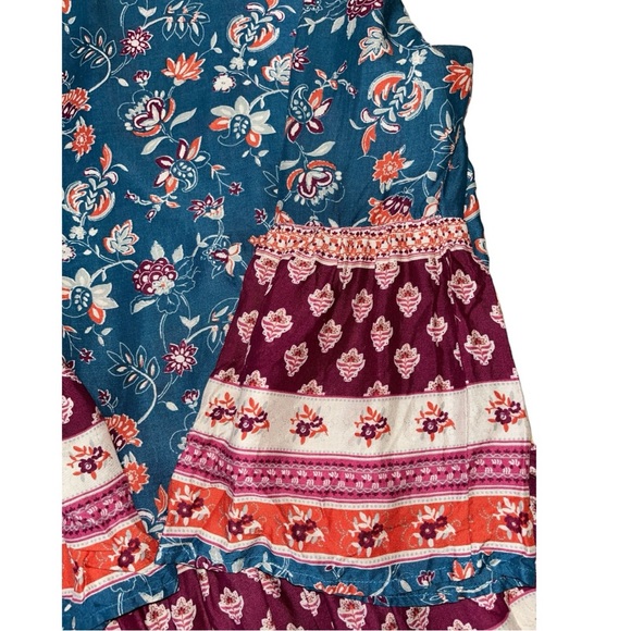 Women's Beach Lunch Lounge 3/4 Sleeve Blue/Purple Floral Blouse - XS - Picture 6 of 11